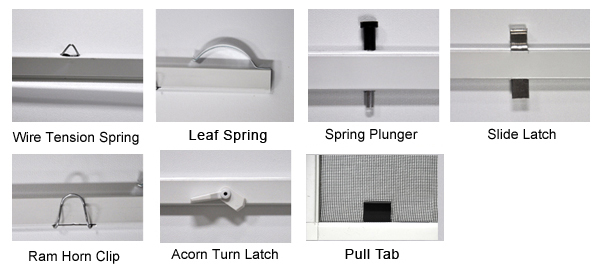 Window Screen Hardware for Windows with Tracks